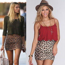 Summer Womens Sexy Animal Leopard Print Pencil Ladies Bodycon mini-skirts 2024 - buy cheap