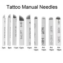 Agujas estériles para tatuaje de cejas, 9 tipos de pinceles para Microblading, maquillaje permanente, bordado 3D 2024 - compra barato