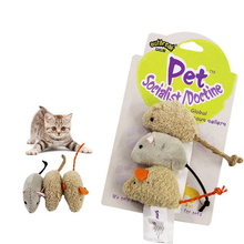 3PCS/Set Pet Cat Dog Mice Toys Funny Soft Plush False Mouse Cat Toys Feather Funny Playing Toys For Small Cats Kitten 2024 - buy cheap