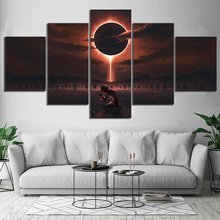 5 peça quadros de arte digital eclipse nuvens poster hd parede fotos da lona arte para decoração casa 2024 - compre barato