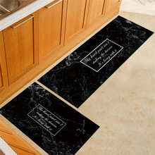 Black White Kitchen Carpet Marble Print House Floor Mat Doormat for Living Room Anti-Slip Rug Bedroom Bathroom cama mesa e banho 2024 - buy cheap