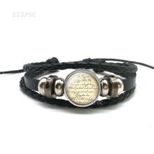 Edgar Allan Poe Quote Black Bangle Bracelet ,Glass Cabochon THE RAVEN Art Leather Bracelet Fashion Charm Jewelry Bracelet 2024 - buy cheap