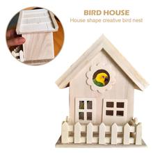 Cute Bird House Wooden Nest Breeding Box Roof Decoration Ornaments Assemble Bird Hanger For Small Birds New Arrival 2019 2024 - buy cheap