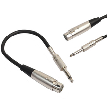 3-Pin XLR Female to 1/4 6.35mm Mono Jack Male Plug TRS Audio Cable Mic Adapter 30cm Length Stereo Balanced Audio Extension Cable 2024 - buy cheap