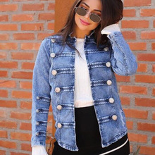 Double Breasted Denim Jacket for Women Fall Spring Jeans Coat Loose Version Oversize Outwear 2019 Fashion Cowboy Jackets Female 2024 - buy cheap
