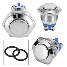 5Pcs Horn Button Switch 16mm 3A/250V Nickel Plated Brass Waterproof Push Button Momentary Horn Switch Start Stop Power Button 2024 - buy cheap