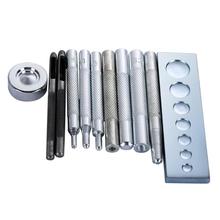 11pcs/set DIY Leather Tool Die Punch Hole Snap Rivet Button Setter Base Kit Leather Craft Sewing Tool Hole Punches Leather Punch 2024 - buy cheap