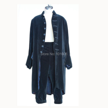 Customized!Jackets+skirt Men's 2pcs Black Velves Retro Coats Vintage Costumes MAN Victorian stage Performance MALE Suits N-027 2024 - buy cheap