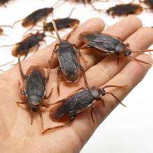 10 Pcs April Fool's Day Shock Toys Simulation Cockroach Tricky Joke Toys Whole Person Home Roach Scary Insects Magic Props 2024 - buy cheap