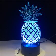 3D Pineapple Ananas LED Night Light 7 Color Change Home Room Decor Child Kids Baby Sleeping Desk Lamp Festival Gifts AW-2368 2024 - buy cheap