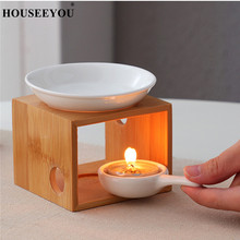 Natural Bamboo Brief Incense Burner Aroma Lamps Candle Essential Oil Heater Romantic Candlestick Night Light Yoga SPA Censer Art 2024 - buy cheap