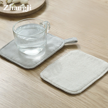 ZhangJi Cup Mat Pad Coaster Cotton Linen Solid Color Tea Coffee Mug Hot Drinks Holder ECO Cloth Cup Mat 2024 - buy cheap