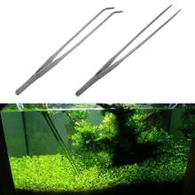 1PC Straight Elbow Stainless Steel Tank Tweezers Pliers Fish Tank Aquatic Plants Forceps Clip For Aquarium Cleaning Tool 2024 - buy cheap