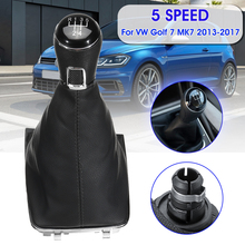 5/6 Speed Manual Gear Shift Shifter Knob Lever Stick Gaiter Boot Cover For VW Golf 7 MK7 2013 2014 2015 2016 2024 - купить недорого