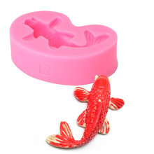 Molde de repostería para Tartas, utensilio para hornear DIY, molde de silicona para Tartas, pescado Koi 3D, molde de carpa, herramienta de decoración de pasteles 2024 - compra barato