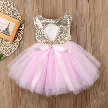 Princess Kids Baby Dress For Girls Fancy Wedding Dress Sleeveless Sequins Party Birthday Baptism Dress For Girl Summer Dresses 2024 - купить недорого