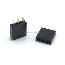 Tira de cabezal de Pin hembra de una sola fila, Conector de Pin recto de 100mm, 1x3 P, 2,54 Uds. 2024 - compra barato