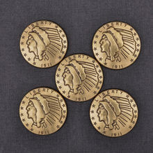 10X WESTERN ANTIQUE INDIAN HEAD QUARTER EAGLE GOLD 1911 LIBERTY COIN Leathercraft CONCHOS Button1-1/8" screw back 2024 - buy cheap