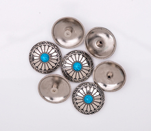 10pc 30X30mm Western Turquoise Floral Cowboy Craft Saddles Repair Button Rivets Studs for Bag Belt Leathercraft 2024 - buy cheap