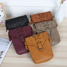 Vintage Casual Women Bag Hollow Out Crossbody Bags PU Leather Small Shoulder Bag Brand Women Messenger Bags Bolsas femininas 2024 - buy cheap