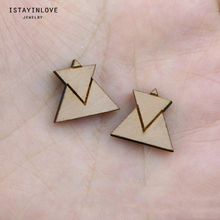 Handmade Jewelry Making Supplies Beads Laser Cut Wooden Geometric Triangles Charm For DIY Necklace Earrings Brooch Ring SWC57 4 2024 - buy cheap