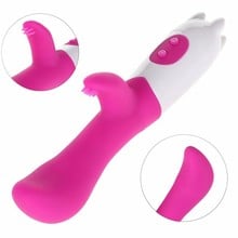 Silicone G spot Dual Vibrator Waterproof Oral Clitoris Stimulator Intimate Adult Sex Toys for Woman Masturbation 2024 - buy cheap