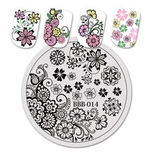 BeautyBigBang штампованные пластины для ногтей 5,6 см круглый цветочный узор из нержавеющей стали для печатей лаком для ногтей трафареты для дизайна ногтей инструмент для маникюра 2024 - купить недорого