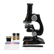 Microscópio kit laboratório led 100x-400x-1200x escola em casa ciência brinquedo educacional presente refinado microscópio biológico para crianças criança 2024 - compre barato