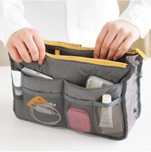 Fashion Women Comestic Organizer Bag In Bag Double Zipper Portable Multifunctional Travel Pockets Handbag Makeup Bag 2024 - buy cheap