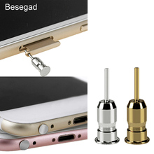Besegad Dustproof Anti Dust Jack Plug 3.5mm Earphone Sim Card Needle for Mobile Phone for iPhone 8 7 X 5 6 6S Plus 2024 - buy cheap
