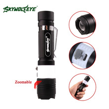 High Quality 6 Mode   600LM Tactical 2 led Torch Zoomable  LED Flashlight Torch light by 18650 battery + USB Cable 2024 - buy cheap