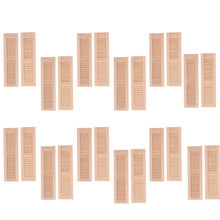 Juego de persianas de madera en miniatura para casa de muñecas, juego de 24 Uds., 1/12, bricolaje, con muebles pequeños, accesorio para habitación 2024 - compra barato
