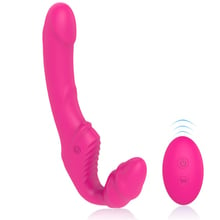 Vibrador sem fio strapon com controle remoto, masturbador para estimulação do clitóris, ponto g, anal, lésbico, brinquedo sexual 2024 - compre barato