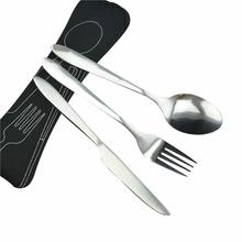 3 Pcs Portable Cutlery Set Stainless Steel Dinnerware Set Tableware Cutlery Fork For Outdoor Camping Picnic 2024 - buy cheap