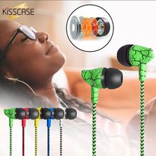 KISSCASE Wired Earphone 3.5mm Earphone Universal Braided Headset with Microphone Control Super Bass Android For iPhone Xiaomi 2024 - buy cheap
