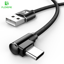 FLOVEME 90 Degree Type C Cable For Huawei Mate 20 P20 P30 Fast Charging USB Type C Data Cable For Samsung S10 S9 S8 Charger Cord 2024 - buy cheap