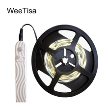 Battery LED Strip Motion Sensor SMD 2835 Warm White USB LED Tape Battery Operated 5V PIR LED Stripe Light for Kitchen Cabinet 2024 - buy cheap