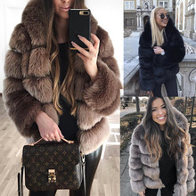 2018 fashion ladies  long sleeve hooded fur warm woman coats cute and American style winter fake fur casual hooded female coat 2024 - buy cheap