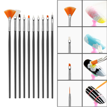 15pcs Nail Art Brush Liner Dotting Fan Design Acrylic Builder Flat Crystal Painting Drawing Carving Pen UV Gel Manicure Tool Set 2024 - buy cheap