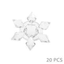 20PCS/Pack Christmas Snowflake Shape Clear Crystal Acrylic Rhinestone Flatback Cabochon DIY Decorative Craft Scrapbooking Decor 2024 - buy cheap