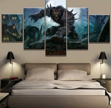 Pintura en lienzo de Warcraft, juego de hombre lobo, Cuadros de decoración, pinturas sobre lienzo, arte de pared para decoración de la pared del hogar, 5 piezas 2024 - compra barato