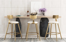 High quality 45cm//68cm/85cm Nordic bar stool bar chair creative coffee chair gold high stool simple dining chair wrought iron 2024 - buy cheap