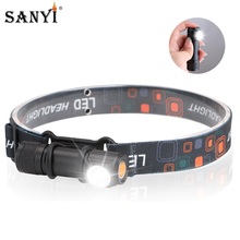 Sanyi-faro LED con 3 modos de iluminación, linterna frontal con carga USB, para pesca, Camping, linterna magnética con batería integrada 2024 - compra barato
