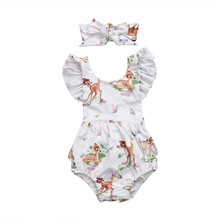 2019 Fashion Summer Newborn Toddler Infant Baby Girls Deer Bodysuit Jumpsuit Clothes Outfits Baby Girl Bodysuits Cotton O-neck 2024 - buy cheap