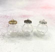 20pcs/lot 20x12mm Mini silver/gold/bronze/rose gold/ whit- k/black base glass globe dome glass vial pendant charms glass bottles 2024 - buy cheap