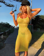 Bikini 2019 Sexy Women's Swimwear Suit Beachwear dress Long Cover Up Cardigan Mesh see-through Summer Beach Dress 2024 - buy cheap