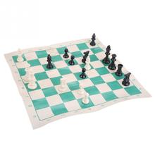 1Set Antique Plastic International Chess Set Mini Portable Folding Checkerboard and Bag Classic Camping Game Toy Kid Gift 2024 - buy cheap