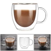 Double-layer Glass Heat Resistant With Handle Coffee Cup High Borosilicate Transparent Innovative Flower Receptacle Glass Cup 2024 - buy cheap