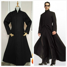 The Matrix Neo Cosplay Costume Black Trench Coat Pants Adult Halloween Carnival Party Costume Suit 2024 - buy cheap