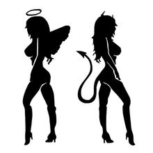 x Pattern 16CM Body PVC Stickers Sticker Car Car Sailnovo and New Demon Motorcycle Reflective Stickers 11CM Angel Sticker 2024 - buy cheap